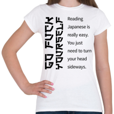 PRINTFASHION Reading Japanese is really easy - Női póló - Fehér női póló