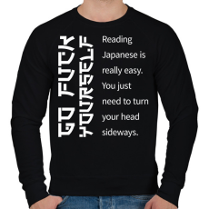 PRINTFASHION Reading Japanese is really easy - white - Férfi pulóver - Fekete