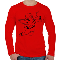 PRINTFASHION Real Cupido - Férfi hosszú ujjú póló - Piros