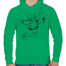 PRINTFASHION Real Cupido - Férfi kapucnis pulóver - Zöld