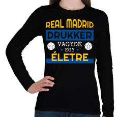 PRINTFASHION Real Madrid drukker - Női hosszú ujjú póló - Fekete