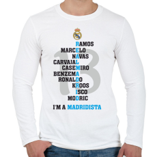 PRINTFASHION Real madrid - Férfi hosszú ujjú póló - Fehér