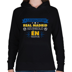 PRINTFASHION Real Madrid szurkoló - Női kapucnis pulóver - Fekete
