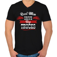 PRINTFASHION Real men drive - Férfi V-nyakú póló - Fekete