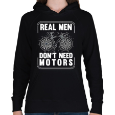 PRINTFASHION Real men - Női kapucnis pulóver - Fekete női pulóver, kardigán