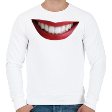 PRINTFASHION Real smile - Férfi pulóver - Fehér
