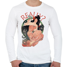 PRINTFASHION Really? -Alfons Mucha - Férfi hosszú ujjú póló - Fehér