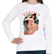 PRINTFASHION Really? -Alfons Mucha - Női pulóver - Fehér női pulóver, kardigán