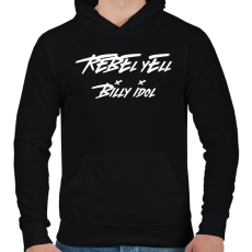PRINTFASHION REBEL YELL 2 - Férfi kapucnis pulóver - Fekete