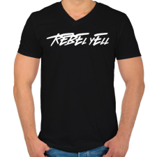 PRINTFASHION REBEL YELL - Férfi V-nyakú póló - Fekete férfi póló