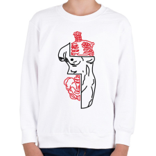 PRINTFASHION red&black 5 - Gyerek pulóver - Fehér gyerek pulóver, kardigán