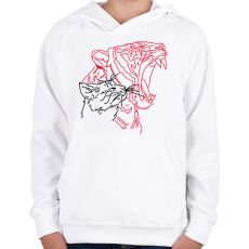 PRINTFASHION red&black 6 - Gyerek kapucnis pulóver - Fehér