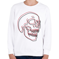 PRINTFASHION Red&Black Skull - Gyerek pulóver - Fehér gyerek pulóver, kardigán