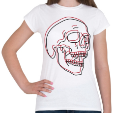 PRINTFASHION Red&Black Skull - Női póló - Fehér