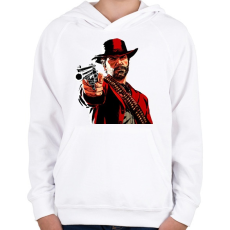 PRINTFASHION red dead redemption 2 - Gyerek kapucnis pulóver - Fehér