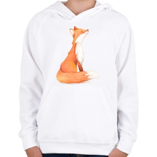 PRINTFASHION Red Fox - Gyerek kapucnis pulóver - Fehér gyerek pulóver, kardigán