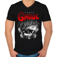 PRINTFASHION Red Ghoul - Férfi V-nyakú póló - Fekete