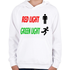 PRINTFASHION Red light - Green light - Gyerek kapucnis pulóver - Fehér