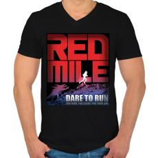 PRINTFASHION Red Mile - Férfi V-nyakú póló - Fekete