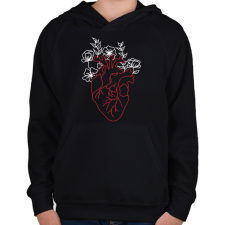 PRINTFASHION red&white 1 - Gyerek kapucnis pulóver - Fekete gyerek pulóver, kardigán