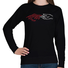 PRINTFASHION red&white 3 - Női pulóver - Fekete női pulóver, kardigán