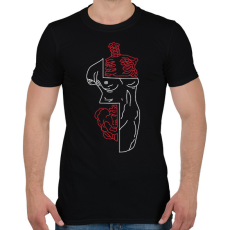 PRINTFASHION red&white 5 - Férfi póló - Fekete