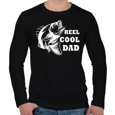 PRINTFASHION Reel Cool Dad  - Férfi hosszú ujjú póló - Fekete férfi póló