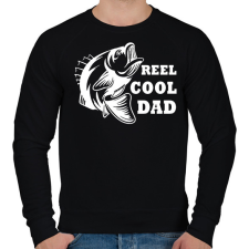 PRINTFASHION Reel Cool Dad  - Férfi pulóver - Fekete férfi pulóver, kardigán