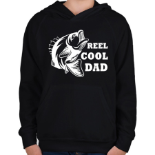 PRINTFASHION Reel Cool Dad  - Gyerek kapucnis pulóver - Fekete gyerek pulóver, kardigán