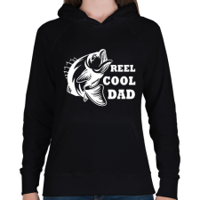 PRINTFASHION Reel Cool Dad  - Női kapucnis pulóver - Fekete női pulóver, kardigán