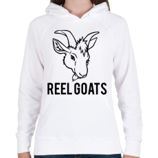 PRINTFASHION Reel Goats - Női kapucnis pulóver - Fehér