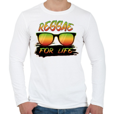 PRINTFASHION Reggae for life - Férfi hosszú ujjú póló - Fehér