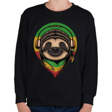 PRINTFASHION Reggae lajhár - Gyerek pulóver - Fekete