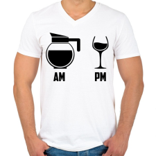 PRINTFASHION Reggel - Este fekete - Férfi V-nyakú póló - Fehér férfi póló