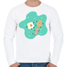PRINTFASHION Reggeli barátok - Férfi pulóver - Fehér férfi pulóver, kardigán