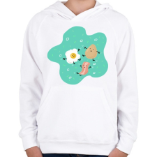 PRINTFASHION Reggeli barátok - Gyerek kapucnis pulóver - Fehér gyerek pulóver, kardigán