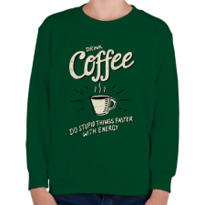 PRINTFASHION Reggeli kávé - Gyerek pulóver - Sötétzöld gyerek pulóver, kardigán
