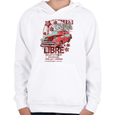 PRINTFASHION régi kocsi - Gyerek kapucnis pulóver - Fehér gyerek pulóver, kardigán