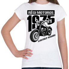 PRINTFASHION Régi motoros-Egyedi évszámmal - Női póló - Fehér