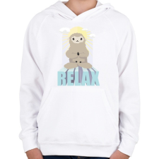 PRINTFASHION Relax Alpaca - Gyerek kapucnis pulóver - Fehér gyerek pulóver, kardigán