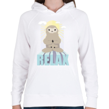 PRINTFASHION Relax Alpaca - Női kapucnis pulóver - Fehér női pulóver, kardigán