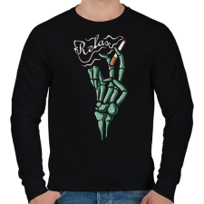 PRINTFASHION Relax - Férfi pulóver - Fekete férfi pulóver, kardigán