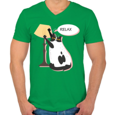 PRINTFASHION RELAX - Férfi V-nyakú póló - Zöld