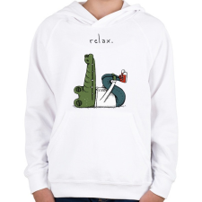 PRINTFASHION Relax - Gyerek kapucnis pulóver - Fehér gyerek pulóver, kardigán