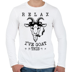 PRINTFASHION Relax kecske - Férfi hosszú ujjú póló - Fehér
