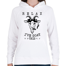 PRINTFASHION Relax kecske - Női kapucnis pulóver - Fehér