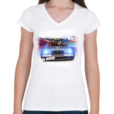 PRINTFASHION relax w124 - Női V-nyakú póló - Fehér női póló