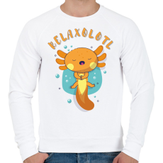 PRINTFASHION Relaxolotl - Férfi pulóver - Fehér