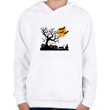 PRINTFASHION Rémisztő Halloween - Gyerek kapucnis pulóver - Fehér gyerek pulóver, kardigán