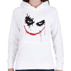 PRINTFASHION Rémisztő joker mosoly - Női kapucnis pulóver - Fehér